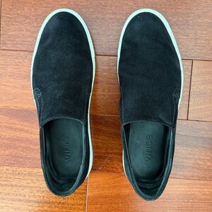 Vince Black Suede Slip-On Shoes